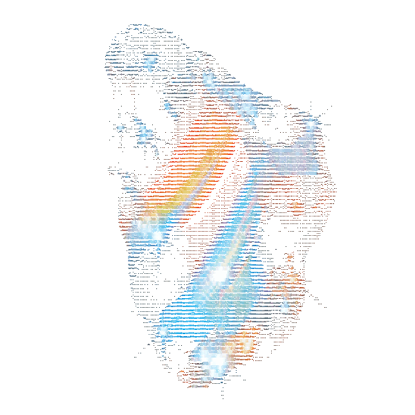 Glass shards rendered in an animated ASCII texture